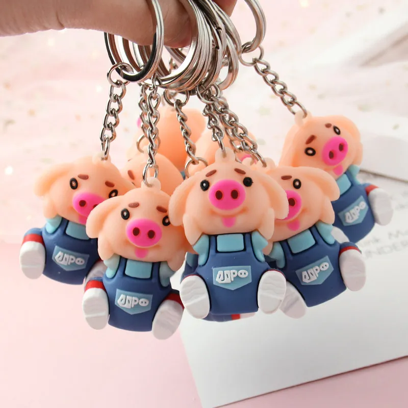 2019 Милая мультяшная синяя свинка брелок для ключей простая креативная Подвеска