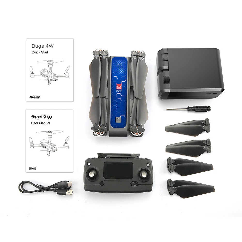 Бесщеточный складной Радиоуправляемый Дрон Mjx Bugs 4w B4w с Gps 5g Wi Fi Fpv камерой 2k анти