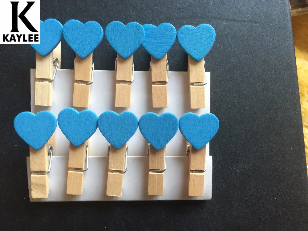 120 шт. деревянные зажимы в форме сердца красочные прищепки для фотобумаги булавки