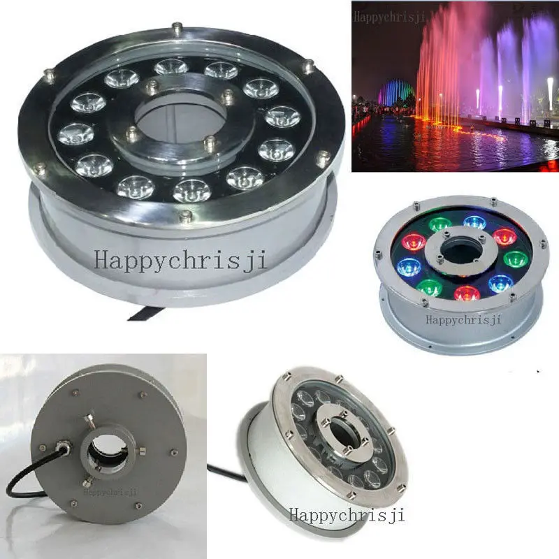 24V светодиодный 12W x 1w многоцветный (RGB) цветной фонтан погружной