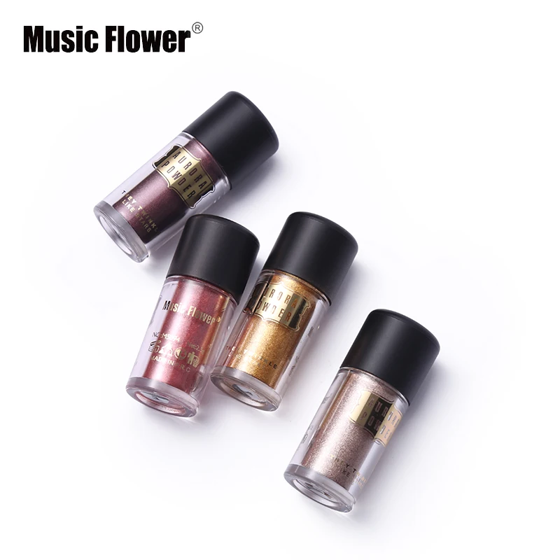 4 шт./лот Музыка цветов Марка блеск для век Loose Powder Diamond Shine Eye Shadow макияжа Shimmer