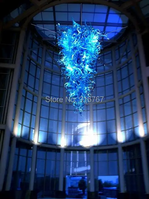 

Free Shipping Hotel Lamp Brilliancy Blue Colored Chandelier