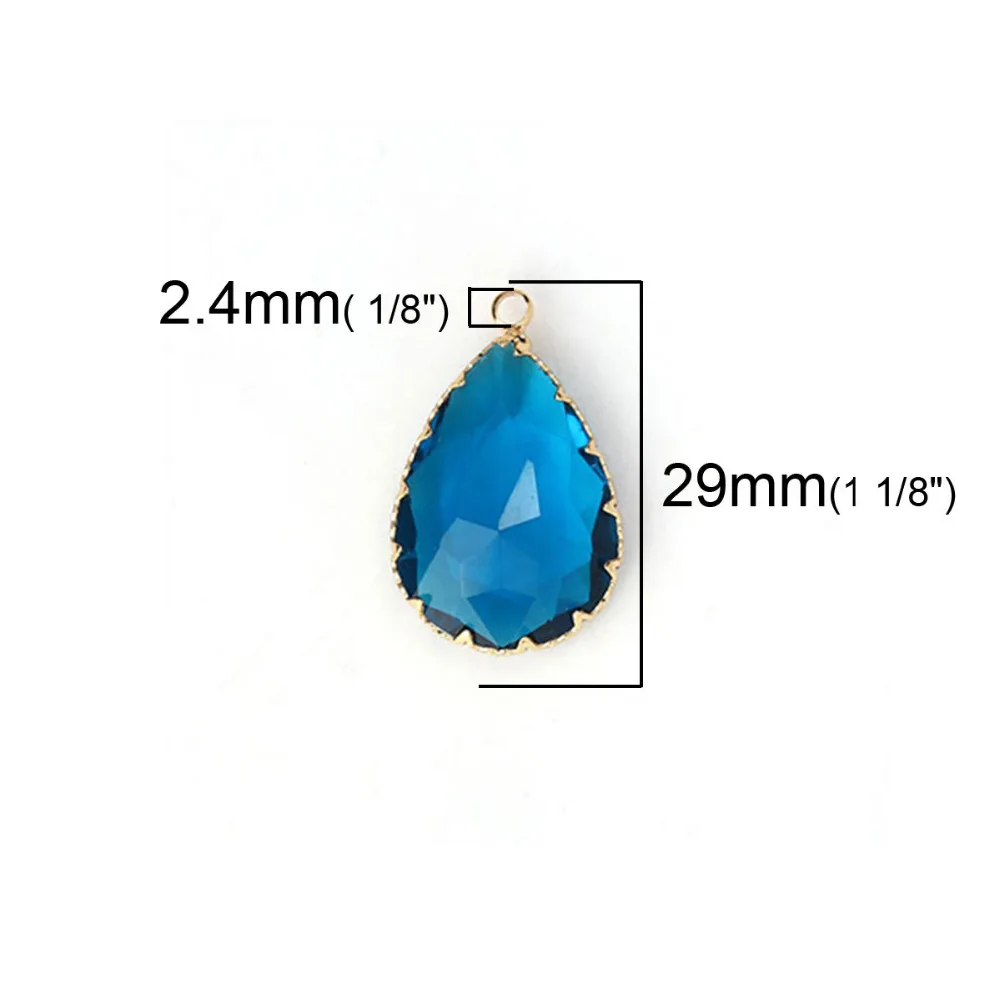 DoreenBeads медные и стеклянные подвески золотые прозрачные граненые красочные