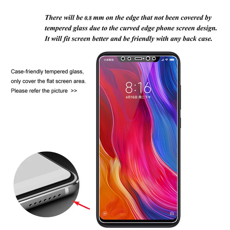 3 шт. закаленное стекло TOLIFEEL для Xiaomi Mi8 Защитная пленка экрана 9H 2.5D Mi 8 SE на