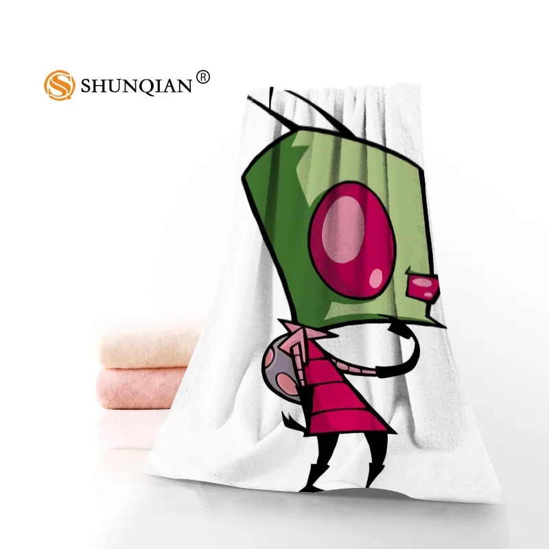 Новые Пользовательские Invader Zim полотенце напечатано хлопок лицо/банные полотенца