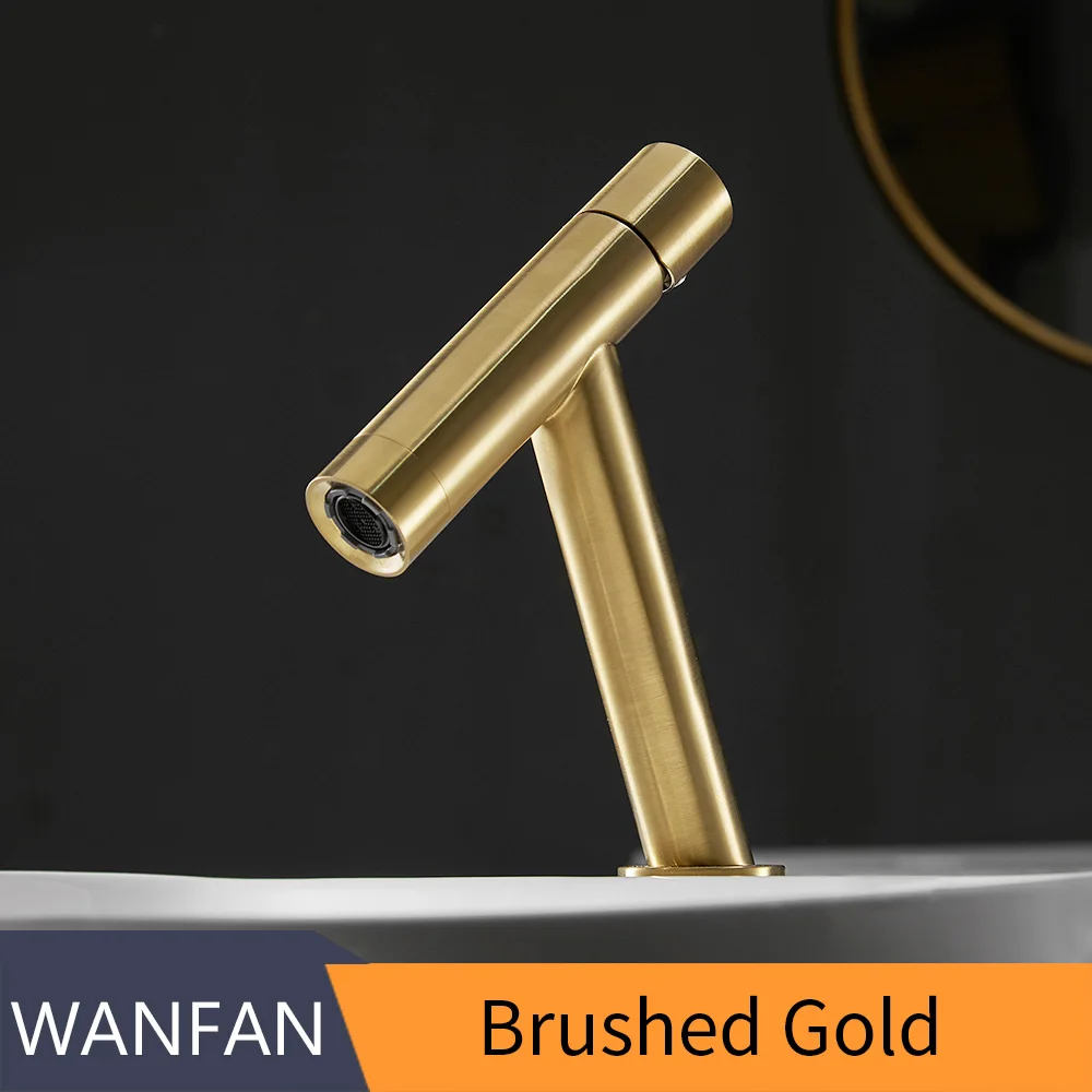 Brushed Gold Basin Faucet Retro Black Faucet Taps Bathroom Sink Faucet Single Handle Hole Deck Vintage Wash Hot Cold Mixer Tap Crane 855775 - Цвет: Brushed Gold