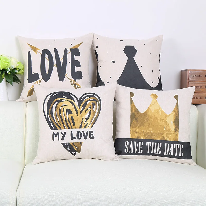 Корона любовь стрелка Стиль чехол для подушки с принтом диван стул Лен домашний