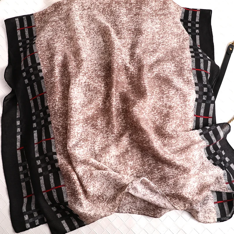 Женские шелковые шарфы в горошек весенне летние роскошные для женщин 3 цвета