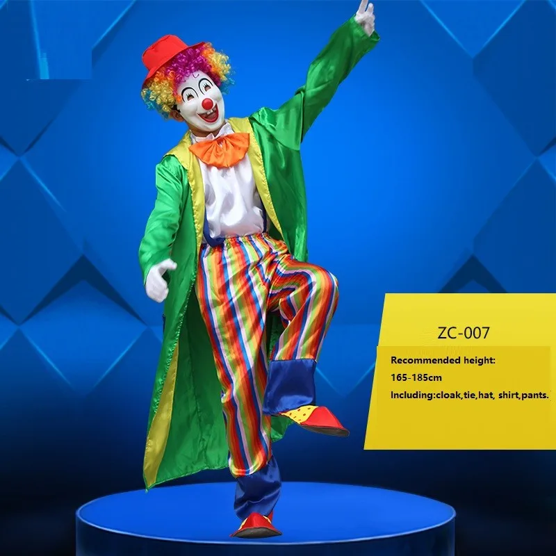 

Holiday Variety Funny Clown Costumes Christmas Adult Woman Man Joker Costume Cosplay Party Dress Up Clown Clothes Suit Costume