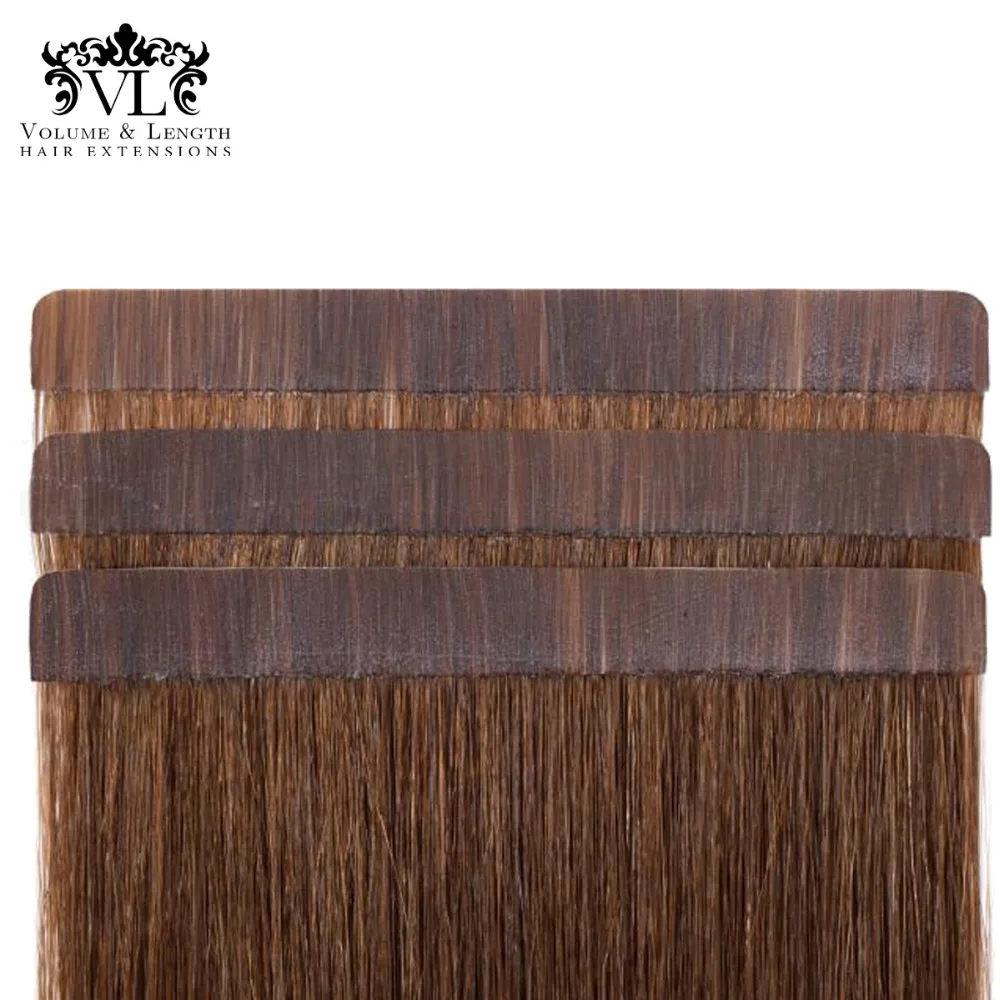 VL Remy 100% человеческие волосы для наращивания лента уток Омбре DiP краситель шоколад