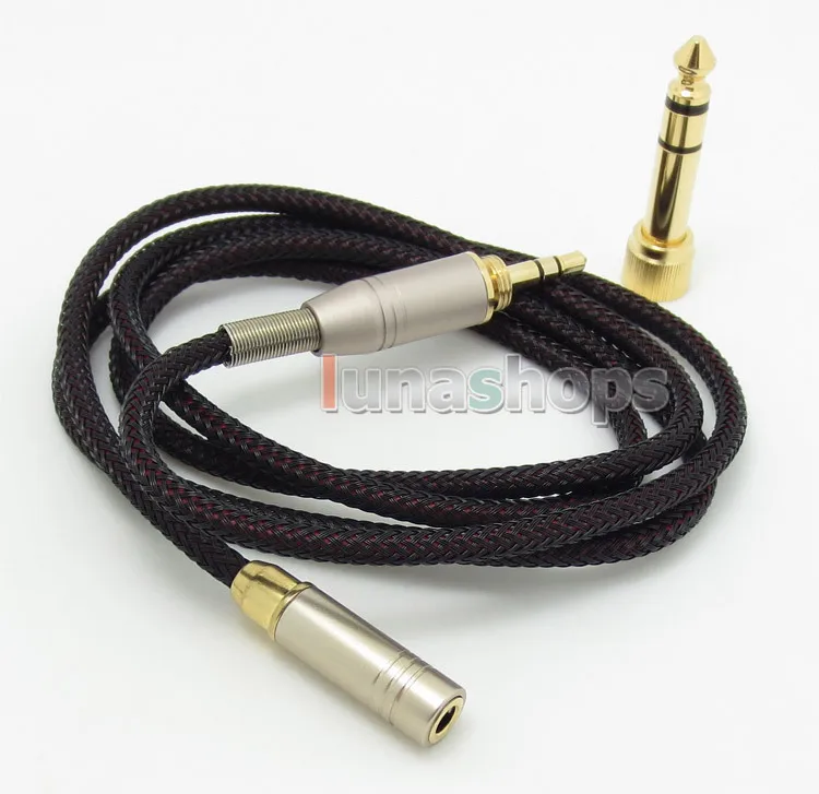 

LN004446 1m 3.5mm Male To Female OFC Speaker Car Aux Hifi Extension Audio Sound Cable