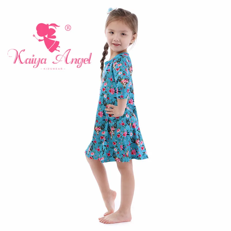 Kaiya Angel/модное летнее платье с цветочным принтом для маленьких девочек одежда