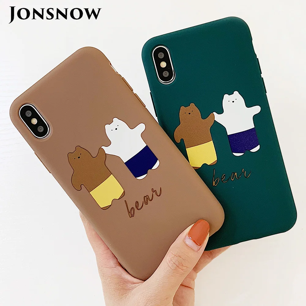 Чехол JONSNOW для телефона iPhone 7 8 Plus 6S 6 X XR XS Max Чехлы нашивки милых динозавров/медведь