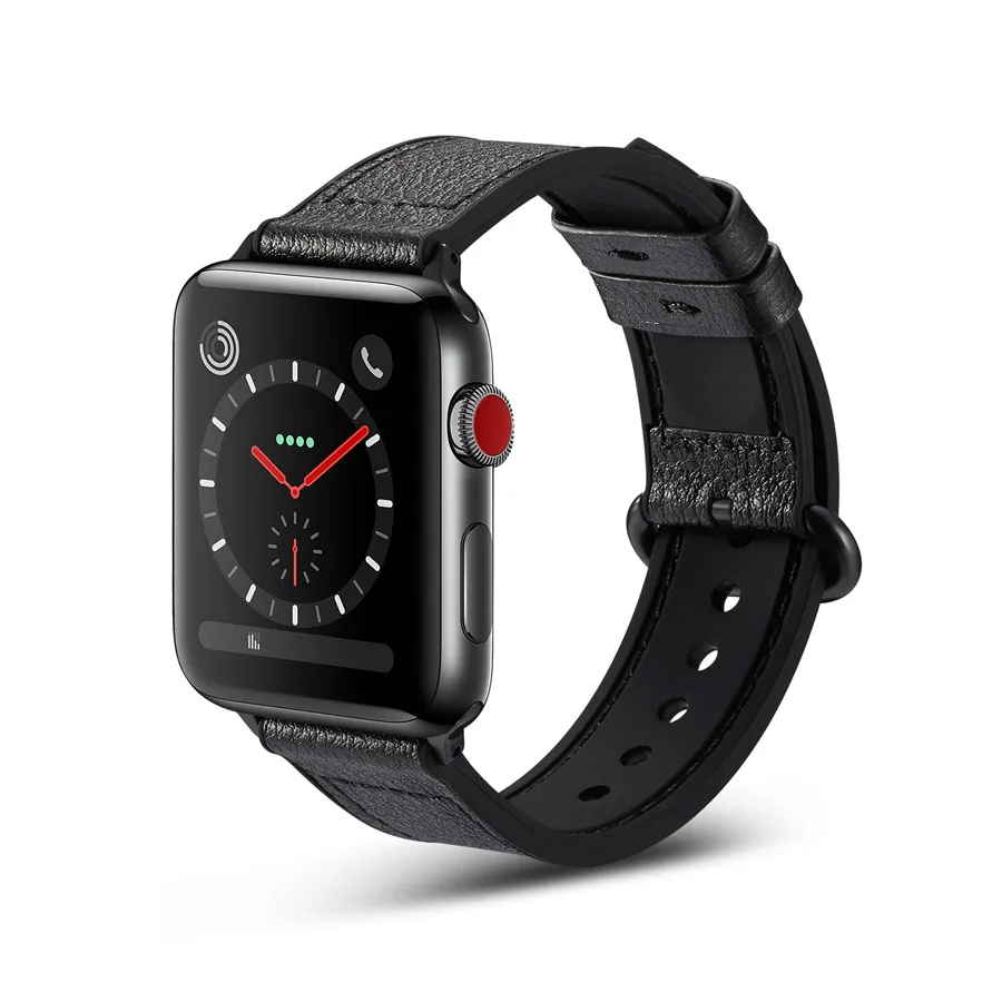 Модный силиконовый кожаный ремешок для iWatch Series 5 4 3 2 1 часов 38 42 мм Apple Watch Edition 40 44