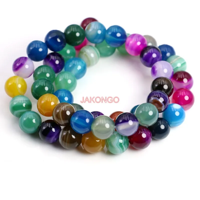 AAA + Круглый цветастые Свободные полосатой бусины для изготовления ювелирных