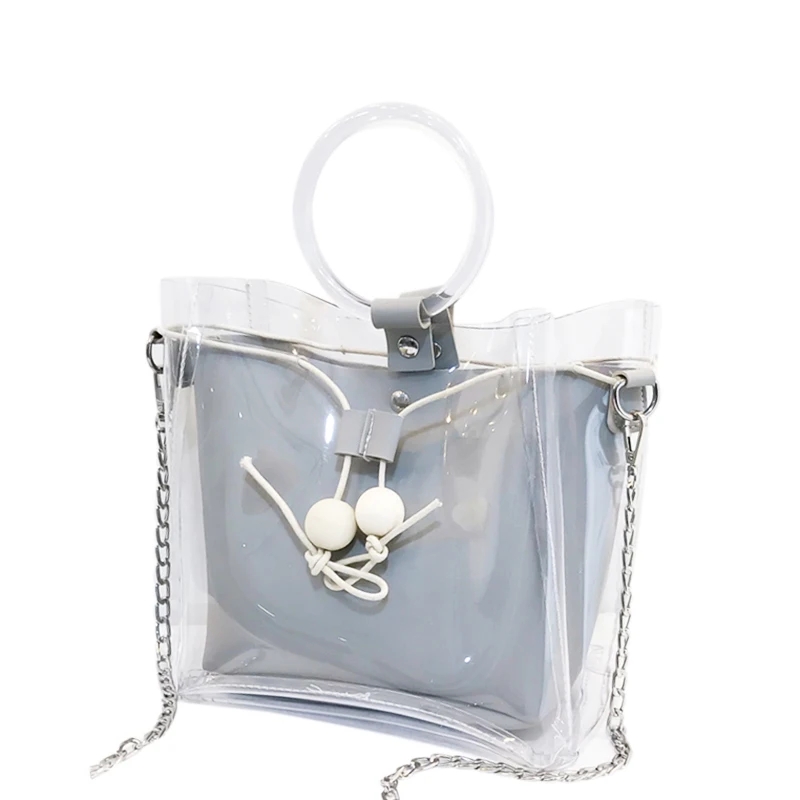 Фото FGGS модная женская мини маленькая сумка на плечо прозрачная шнурке для девочек