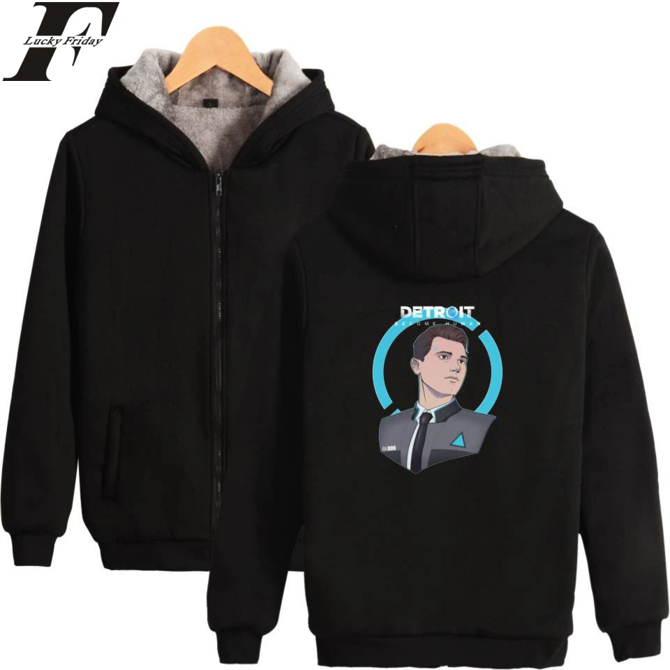 

Detroit Become Human Thicken Hoodies Zipper Hoodies Sweatshirts Winter Print Sweatshirts Casual Clothes Plus Size