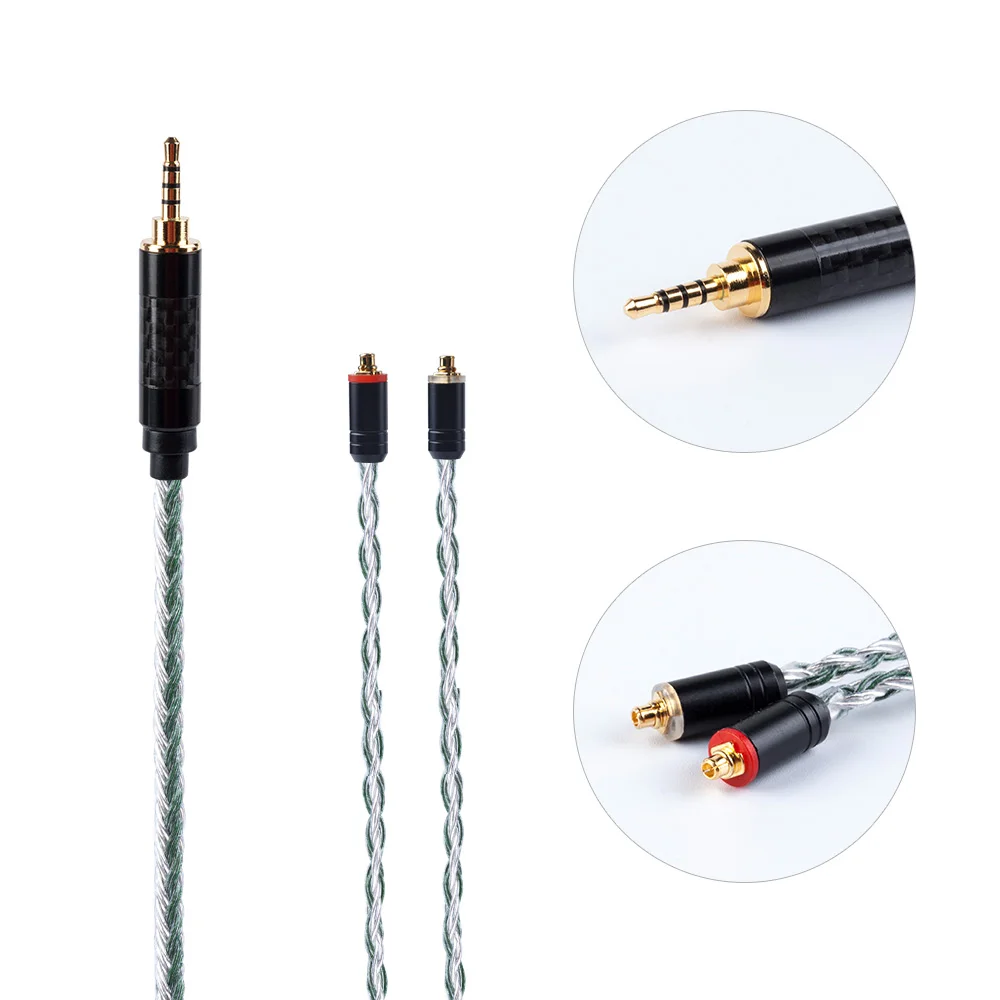MMCX2.5 HiFiHear 16 Core посеребренный балансный кабель 2,5/3,5/4,4 мм с MMCX/2pin/QDC разъем для ZS10 Pro AS10 AS16 ZSN C12 BL-03 - Цвет: MMCX2.5