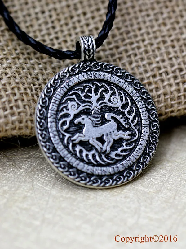 10 шт. в стиле норвежских викингов, Legendary The Tree of Life and Horse Amulet, кулон, викинги, скандинавский талисман подвеска