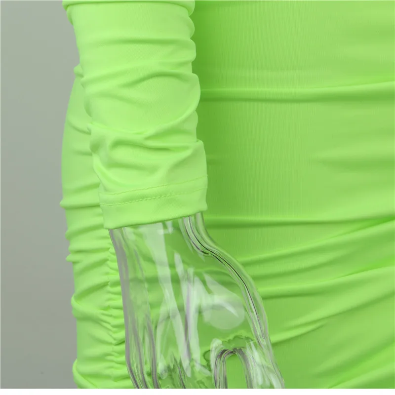 Nadafair с длинным рукавом Мини бодикон платье открытая спина Ruched Клубное белое платье обтягивающее сексуальное вечернее платье для женщин