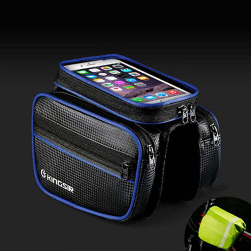 

Cycling Bicycle Bike Top Frame Front Pannier Saddle Tube Bag Double Pouch Holder High Capacity Phone Storage Bag Quick Clean