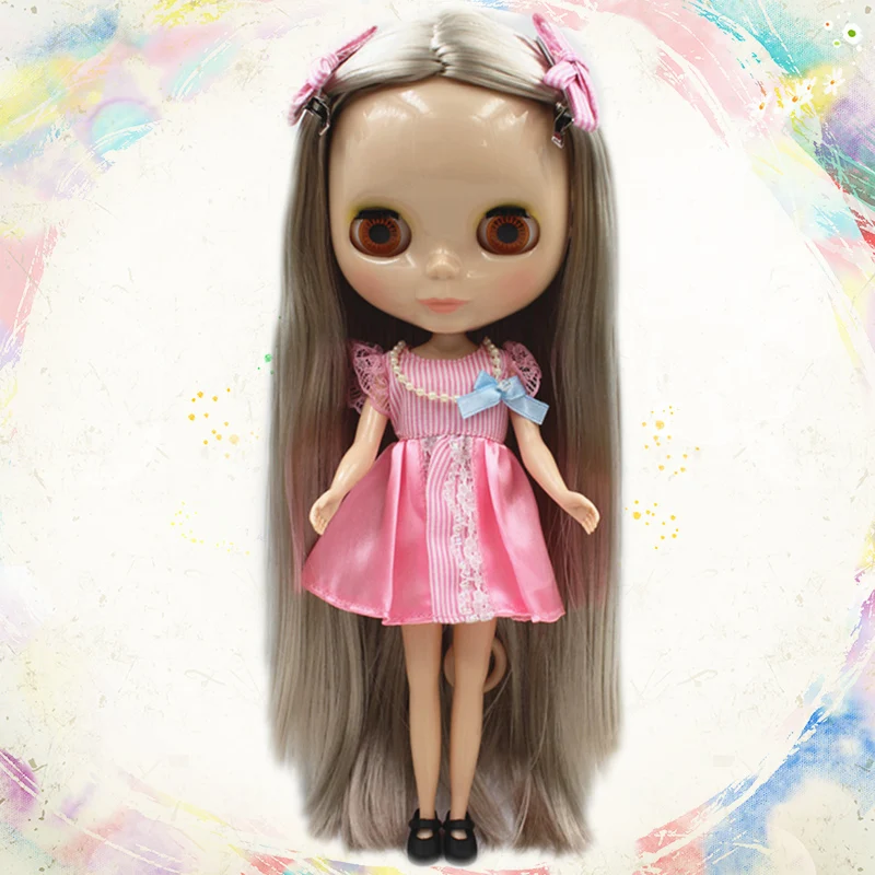 Blygirl серебряные прямые волосы голый ребенок 30 см обычное тело 7 сочленение Модная Кукла