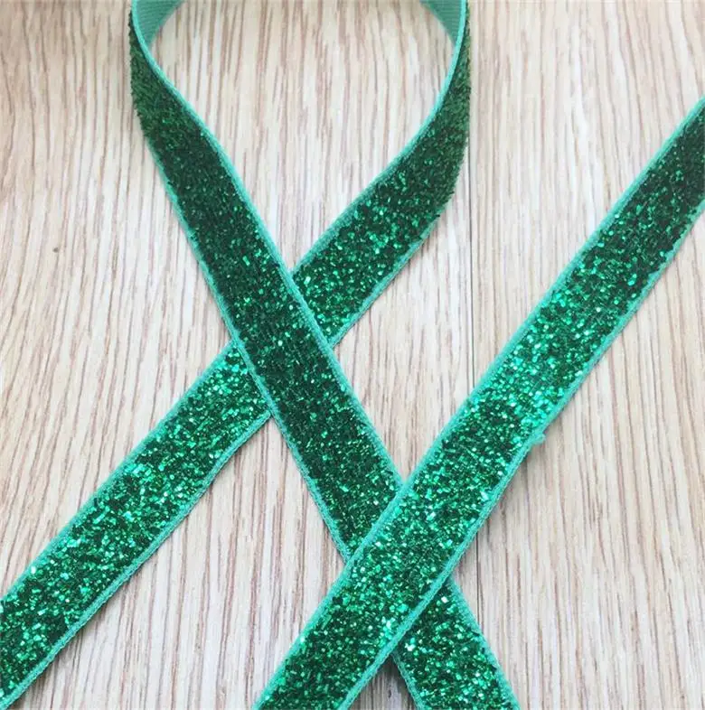 Бесплатная доставка 3/8 дюйма (10 мм) 10 ярдов односторонняя блестящая бархатная