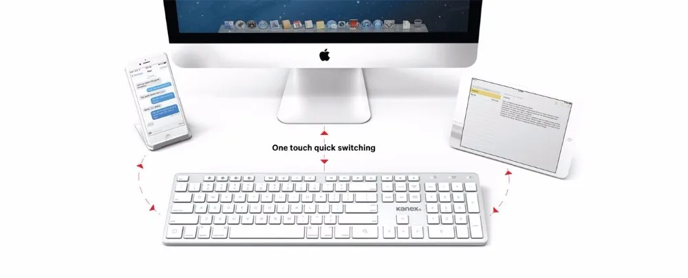 Модная Bluetooth клавиатура MultiSync для iPhone/iPad/iMac KANEX с цифровой клавиатурой|keyboard for