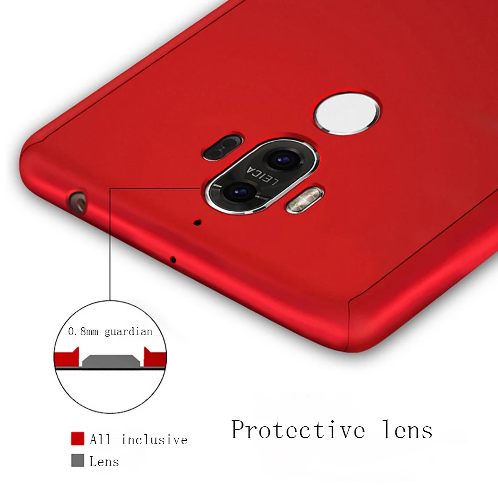 360 Degree Luxury Phone Cases For Huawei P20 lite Full Body Clear Case Mate 20 10 9 Honor With Tempered Glass TPU Cover |