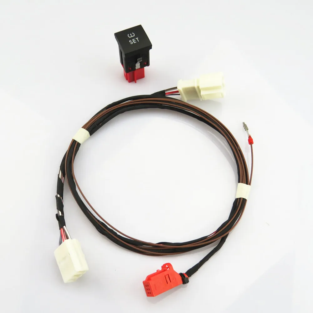 1Set Switch Plug TUKE давления воздуха в шинах комплект автомобильных шин Давление мониторинга Предупреждение аварийный выключатель и жгута проводов Набор для VW Jetta MK5 MK6 Golf 5 6 56D 927 121 - Цвет: 1Set Switch Plug