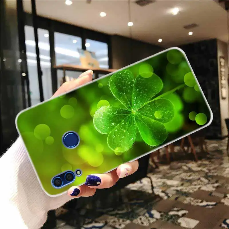 Мягкий силиконовый чехол для Huawei Honor 30 20 Pro 10 9 9X Lite 10i 9a 8a 7a 30s с зеленым клевером