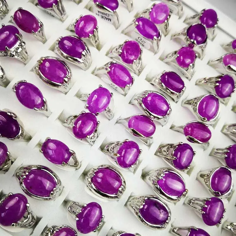 15 шт. модные женские серебряные украшения LB022|purple stone rings|stone rings for womenstone ring |