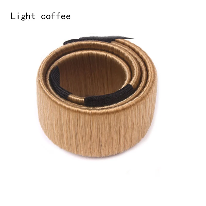 Light coffee 6 цветов DIY аксессуар для пучка чайник резинка для волос аксессуары для волос Синтетический парик пончики бутон головная повязка мяч французский Твист французский - Цвет: Light coffee