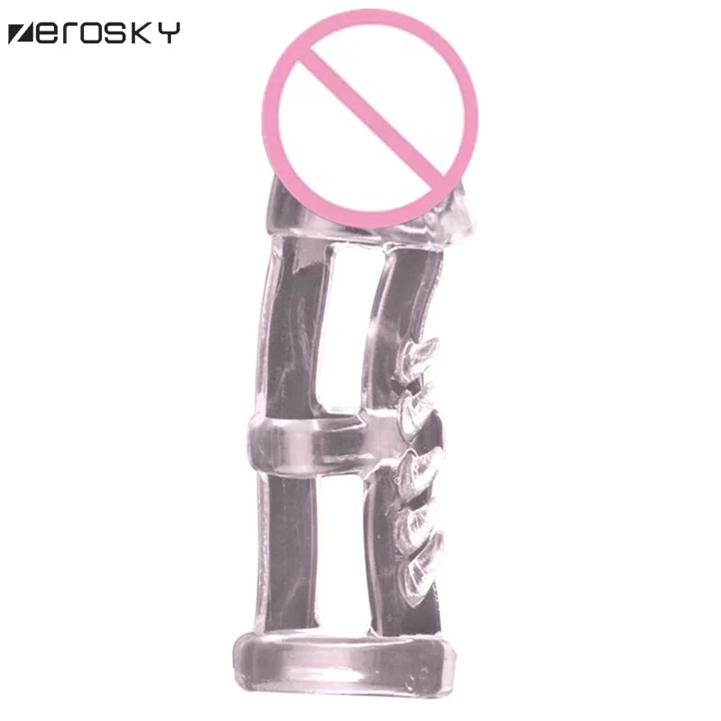 Male Penis Sleeve Cock Ring Time Delay Keel Rings Climax Massage Stimulation for Men Erotic Sex Toys Zerosky | Красота и здоровье