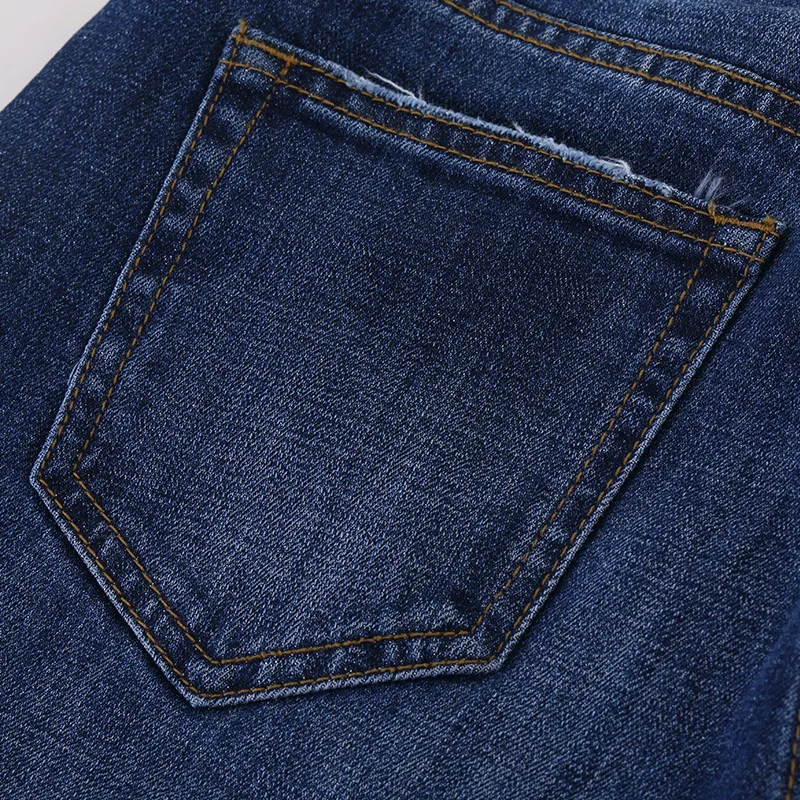 Женские Джинсы бойфренда LEIJIJEANS синие повседневные классические прямые джинсы с
