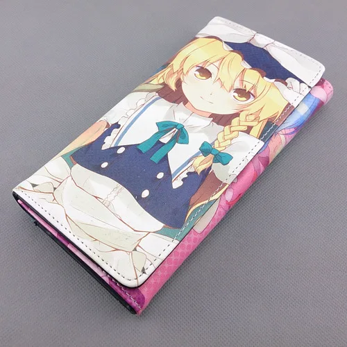 Длинный стильный PU кошелек с красочной печатью Аниме TouHou Project A карманом для монет