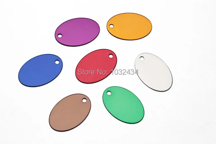 500 шт./лот Алюминиевая овальная именная бирка индивидуальные Выгравированные