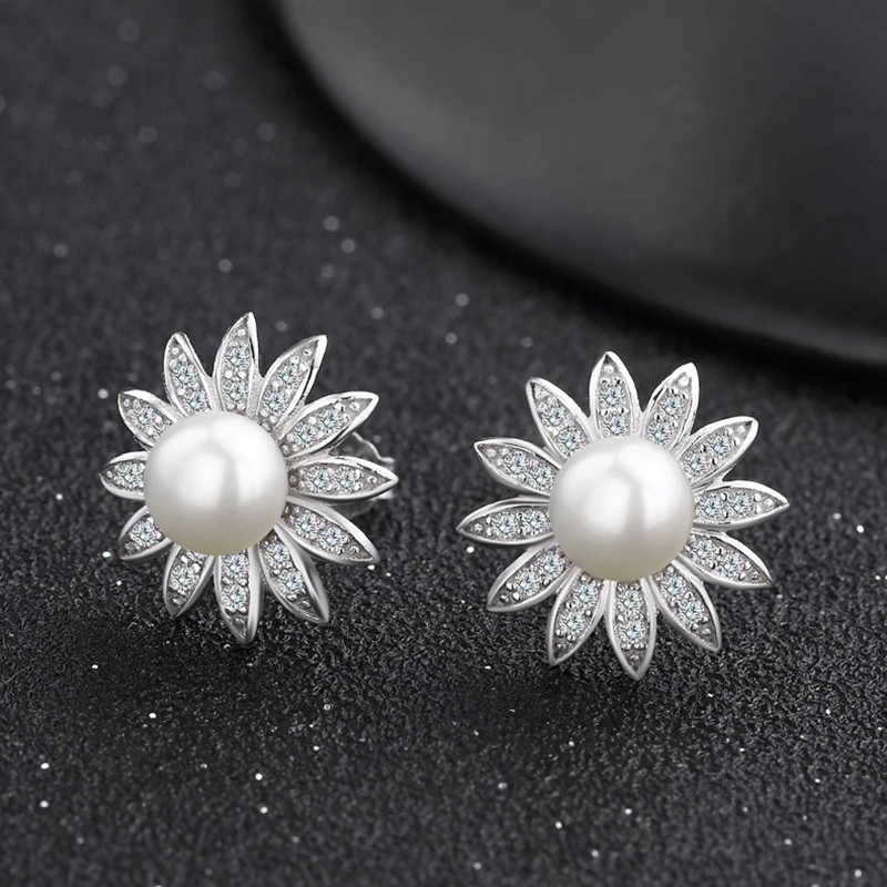 Серьги Hongye с натуральным жемчугом ювелирные изделия из настоящего серебра 925