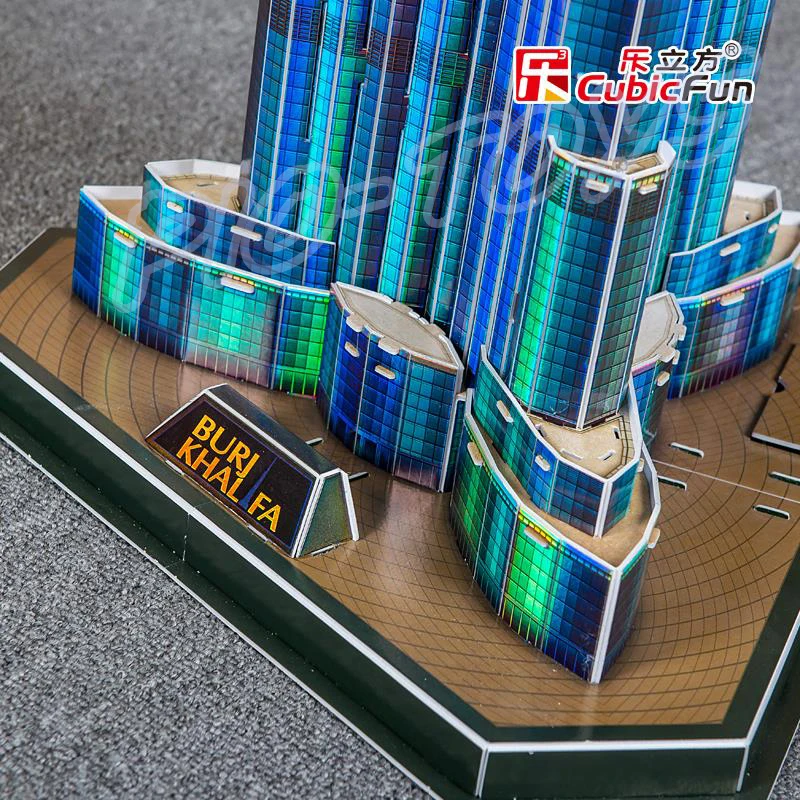Подарок на Новый год Burj Khalifa 3D головоломка модель здания светодиодный башня