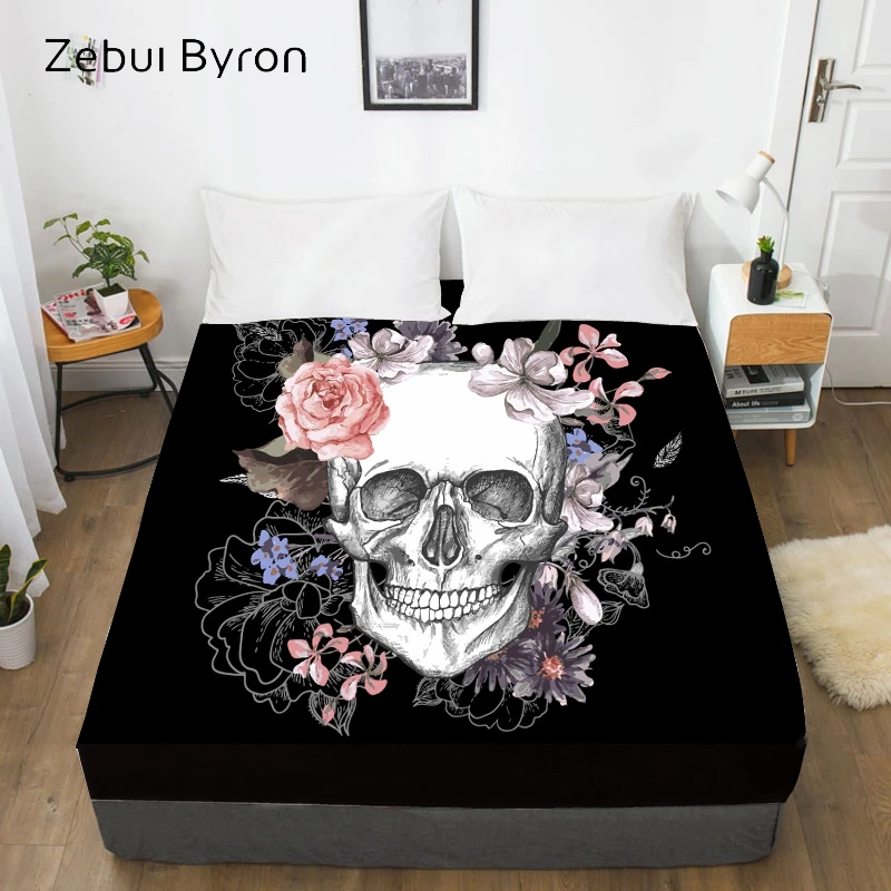 Простыня эластичная с 3D рисунком простыня черепа цветов 135/150/160x200|Простыня| |