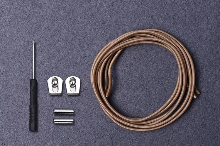 Light coffee 1 пара эластичных шнурков с металлической пряжкой новые шнурки без галстука для детей и взрослых быстро ленивые кроссовки шнурки - Цвет: Light coffee