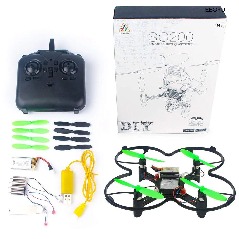 EBOYU SG200 RC Самолет DIY Дрон 0.3MP камера WiFi FPV режим удержания высоты Безголовый обучающий Радиоуправляемый квадрокоптер Дрон игрушка