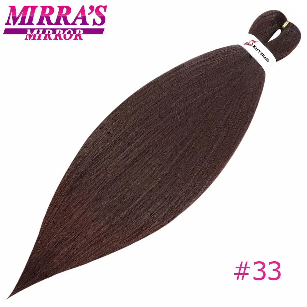 #33 Mirra's Mirror's Mirra's Mirror, косички для волос, Омбре, предварительно растягивающиеся плетеные волосы, синтетические волосы кроше для наращивания 2" 26" EZ Professional - Цвет: #33
