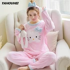 Женские пижамные комплекты, зимняя модная ночная рубашка, домашняя одежда для отдыха, фланелевая теплая пижама с длинным рукавом для девочек, 2019