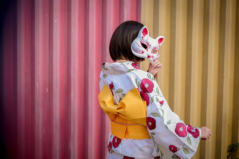 Red Camellia Pure Cotton Japanese Formal Kimono Set | Тематическая одежда и униформа