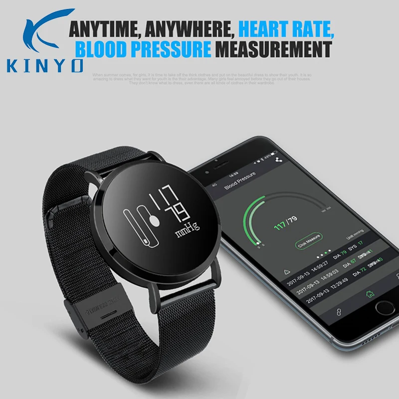 KINYO 2019 Фитнес браслет Smartband кровяное давление smartwatch IP67 водонепроницаемый пульт