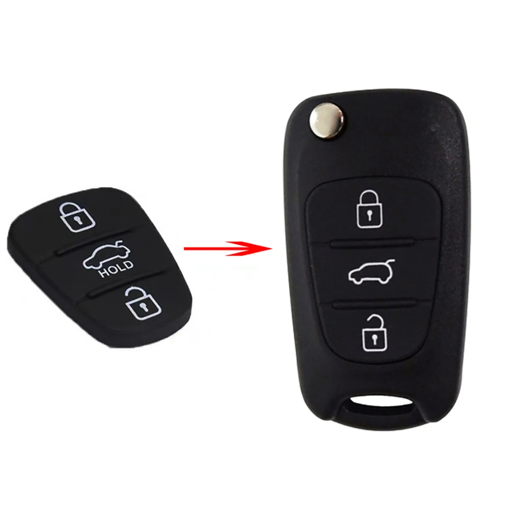 2PCS 3 Buttons Rubber Case Cover Car Key Shell For Hyundai I30 IX35 Kia Seed SeedPro Picanto Sportage Replacement | Автомобили и