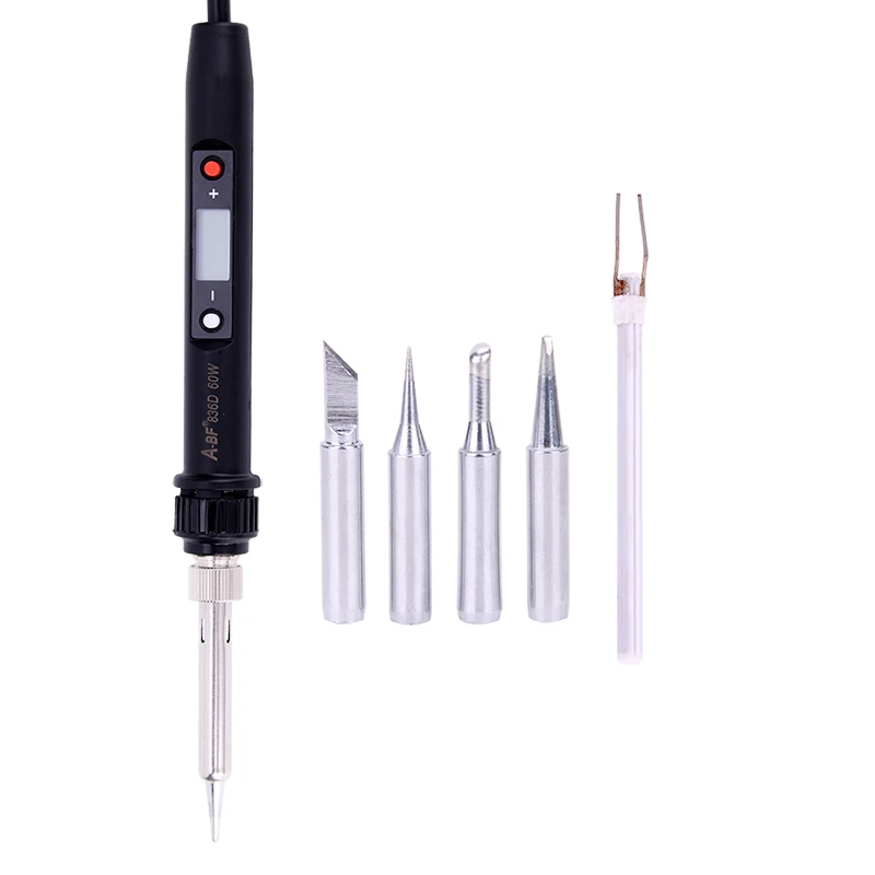 ABF-836D SET2 A-BF 836D Цифровой паяльник с ЖК-дисплеем, Регулируемый температурный комплект с 3 наконечниками для паяльника и 1 губкой бесплатно - Цвет: ABF-836D SET2