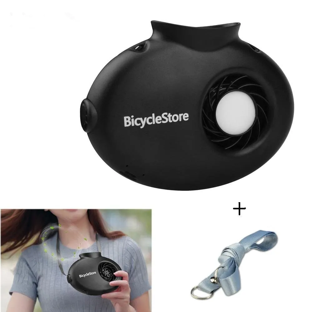 Перезаряжаемый портативный шейный вентилятор со шнурком охлаждающий мини с 2