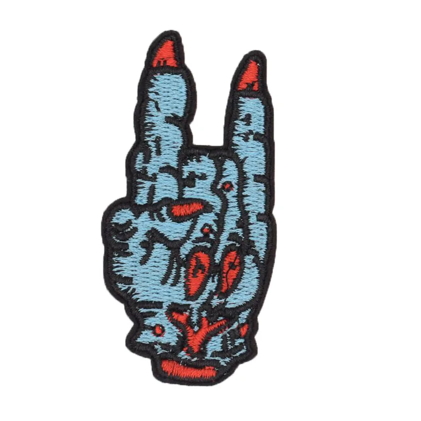 1 шт. Новое поступление металлический знак Devil Hand Finger Iron On Sew Parches патч футболка
